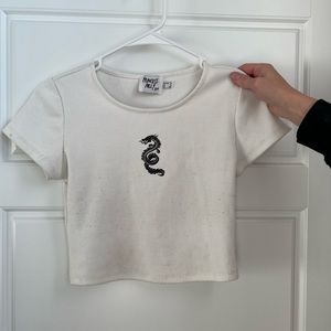 White princess polly crop top